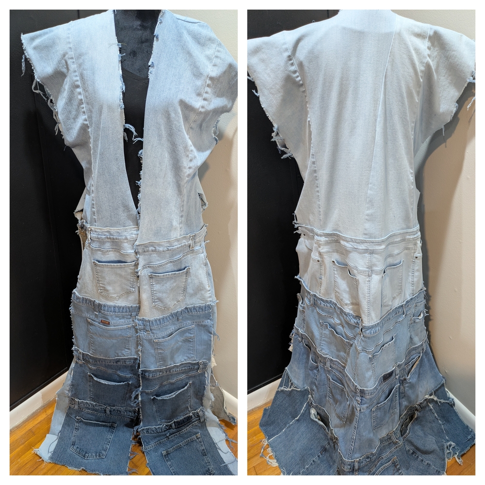 Custom Denim Patchwork Denim Vest